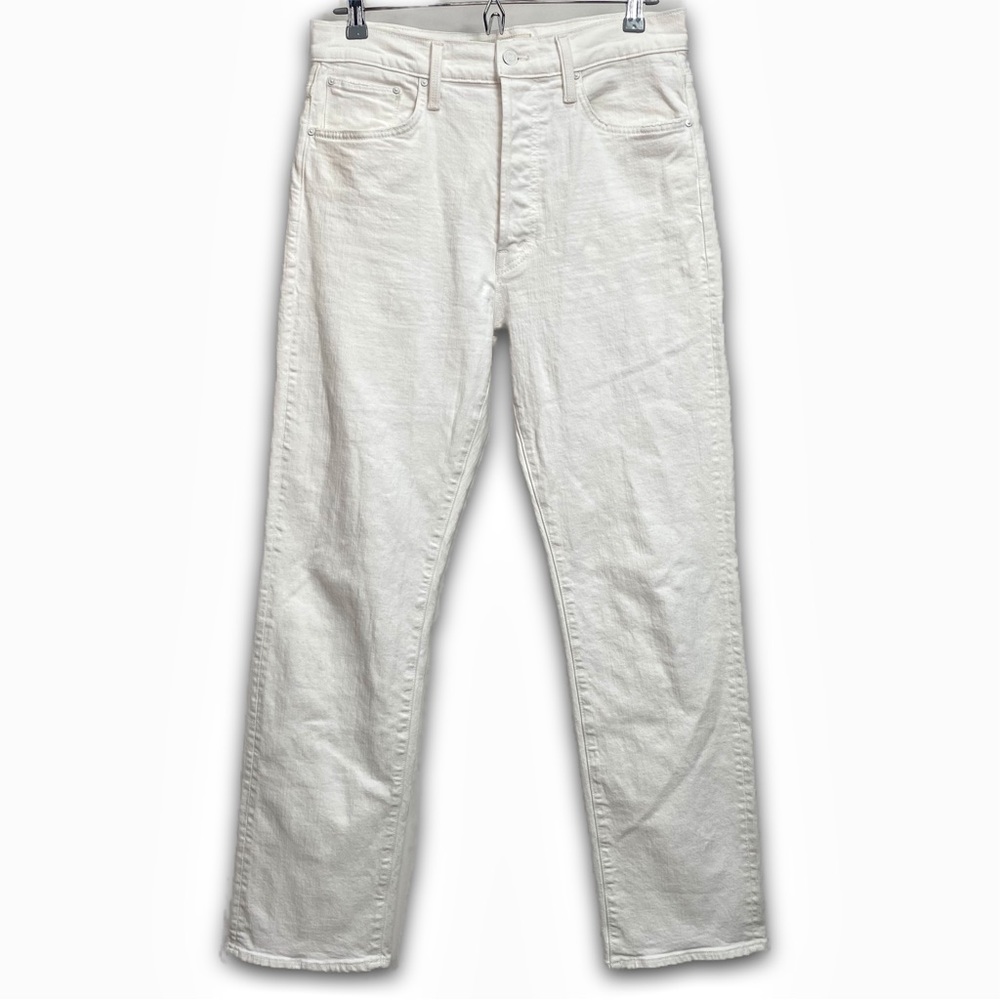 MOTHER Straight Leg Jeans in White